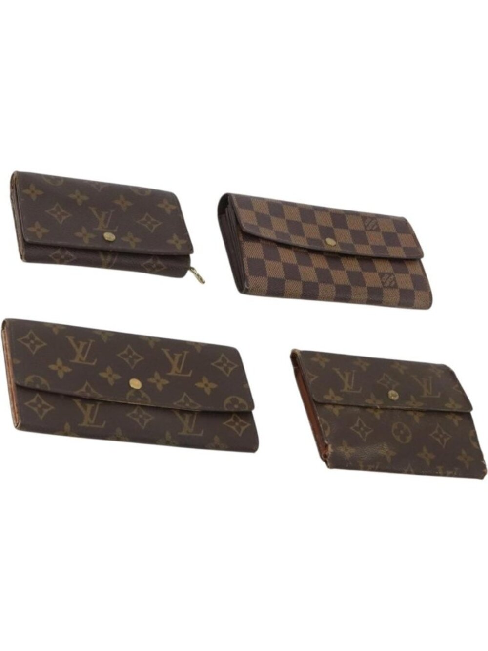 LOUIS VUITTON Monogram Damier Ebene Wallet 4 Set
